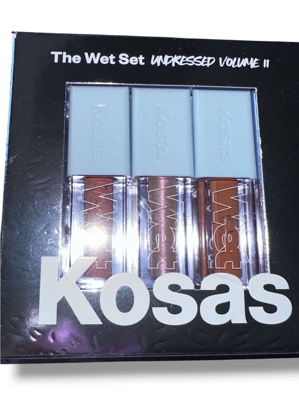 Kosas The Wet Set Undressed Volume II Neutral Brown & Rose Liquid Mini Lip Gloss